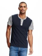 Old Navy Jersey Henley Tee For Men - Ink Blue