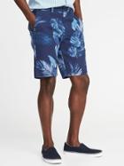 Old Navy Mens Slim Ultimate Built-in Flex Shorts For Men (10) Blue Palm Size 40w