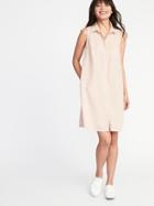 Old Navy Womens Sleeveless Swing Shirt Dress For Women Pinky Promise Size S