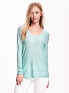Old Navy Side Slit Yarn Tunic Sweater For Women - Above The Clouds