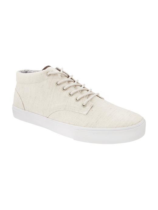 Old Navy Linen Mid Tops For Men - Natural White