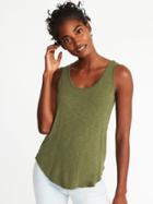Old Navy Womens Relaxed Slub-knit Luxe Tank For Women Hunter Pines Size M