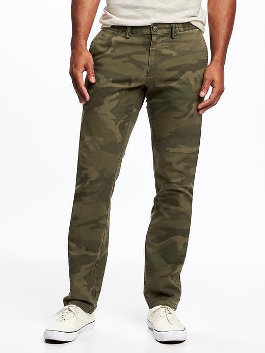 Old Navy Mens Slim Ultimate Built-in Flex Khakis For Men Green Camo Size 30w