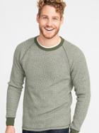 Old Navy Mens Chunky-textured Thermal-knit Tee For Men Matcha Green Size M