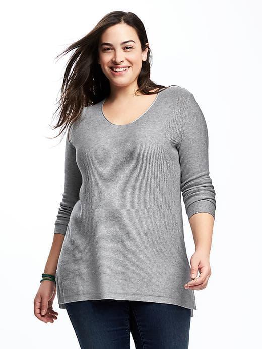 Old Navy Lightweight V Neck Plus - Heather Gray