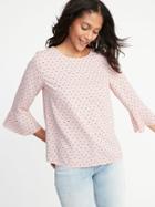 Old Navy Womens Bell-sleeve Swing Top For Women Ditsy Size Xl