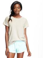 Old Navy French Terry Sleep Tee For Women - Heather Oatmeal