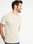 Old Navy Mens Linen-blend Crew-neck Pocket Tee For Men Oatmeal Heather Size M