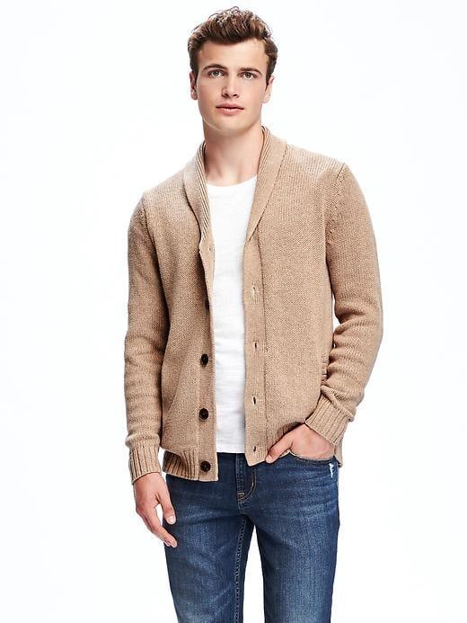 Old Navy Shawl Collar Cardigan For Men - Camel