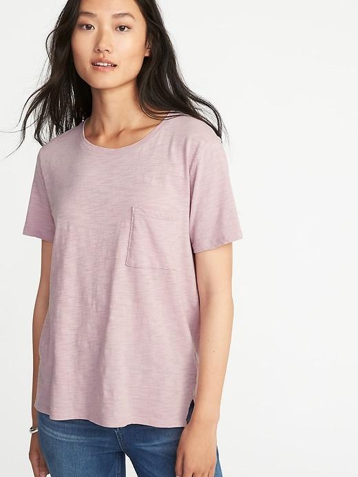 Old Navy Womens Boyfriend Slub-knit Tee For Women Plum Tonic Size S