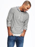 Old Navy Striped Pullover Hoodie For Men - Oatmeal