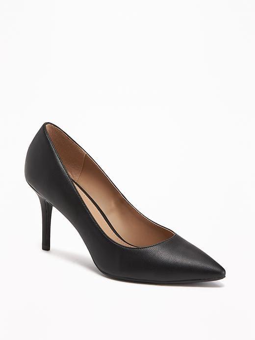 Old Navy Faux Leather Stiletto Pumps For Women - Black