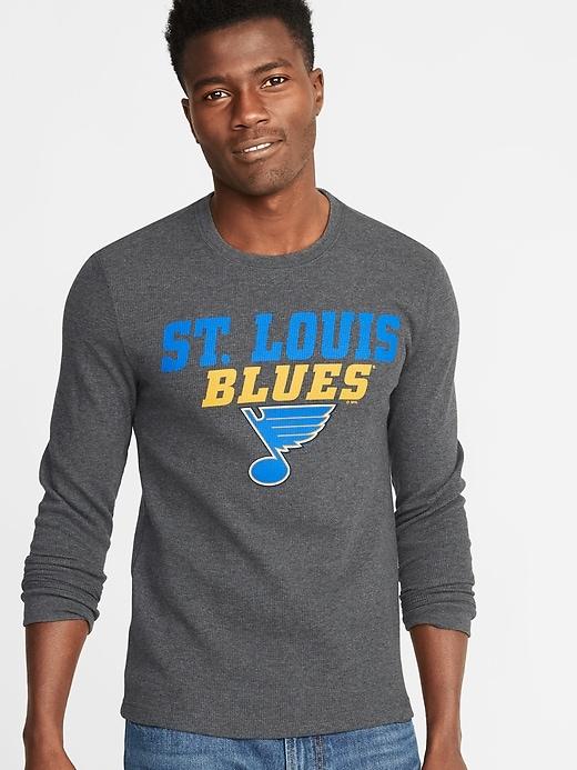 Old Navy Mens Nhl Team-graphic Thermal-knit Tee For Men St. Louis Blues Size S