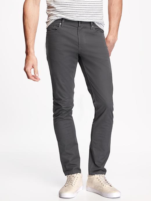 Old Navy Skinny Twill Pants For Men - Volcanic Ash