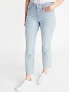 High-rise Secret-slim Button-fly Flare Ankle Rockstar Jeans For Women