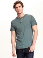 Old Navy Textured Henley Tee For Men - Teal
