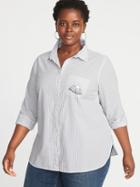 Old Navy Womens Classic Plus-size Button-front Shirt Gimme Some Space Size 1x