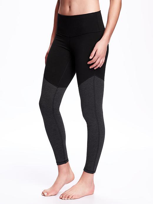 Old Navy Go Dry Colorblock Yoga Leggings - Dark Gray