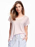 Old Navy V Neck Cocoon Tee For Women - Emcee Lyte Pink