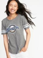 Old Navy Womens Mlb Logo-graphic Tee For Women Milwaukee Brewers Size Xs