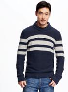 Old Navy Shawl Collar Pullover For Men - Medium Navy