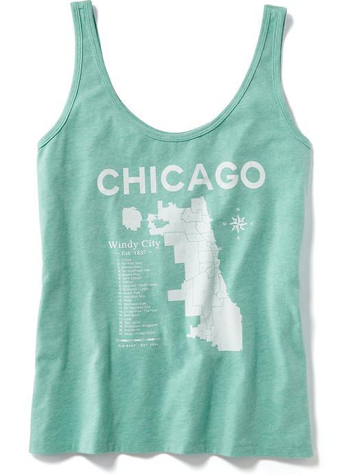 Old Navy City Graphic Tank For Women - Jade Glade