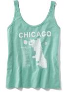 Old Navy City Graphic Tank For Women - Jade Glade