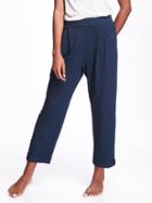 Old Navy Cuffed Lounge Crop Pants For Women - Navy Blue