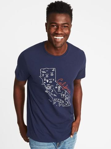 Old Navy Mens California Graphic Tee For Men Lost At Sea Navy Size M