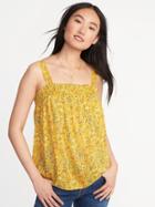Old Navy Womens Smocked Floral Swing Top For Women Yellow Floral Size Xs