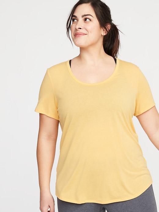 Surplice-back Jersey Plus-size Performance Tee