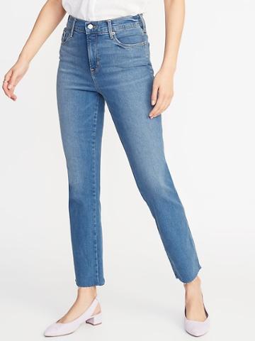 High-rise Secret-slim Pockets Flare Ankle Jeans For Women