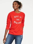 Old Navy Relaxed Crew Neck Sweatshirt For Women - Sea Anemone