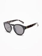 Old Navy Womens Color-block Round Sunglasses For Women Black Size One Size