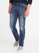 Old Navy Mens Slim Built-in Flex Distressed Jeans For Men Dark Destroyed Size 29w