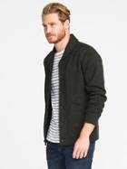 Old Navy Mens Shawl-collar Sweater-knit Fleece Cardigan For Men Dark Forest Green Size M