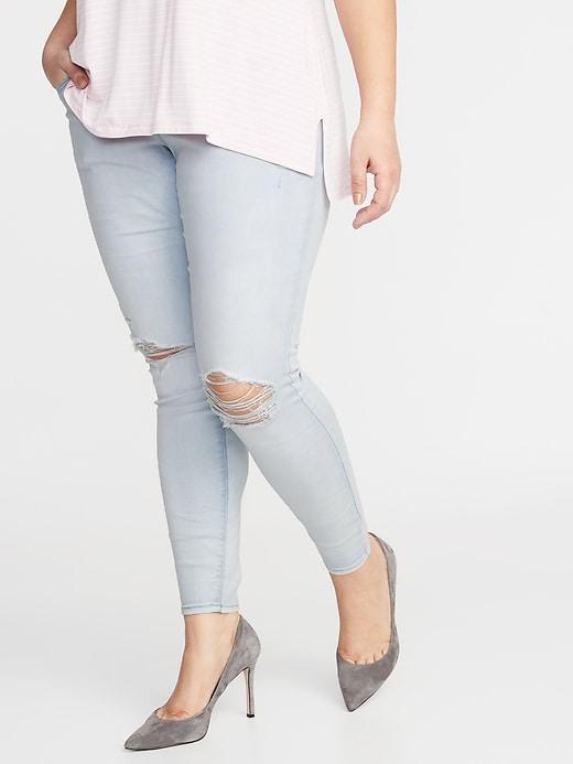 High-rise Distressed Rockstar Plus-size Pull-on Jeggings