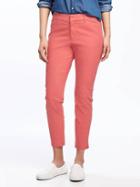 Old Navy Mid Rise Pixie Chinos For Women - Coral Obligation