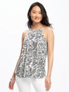 Old Navy Patterned High Neck Cami For Women - Black And White Floral