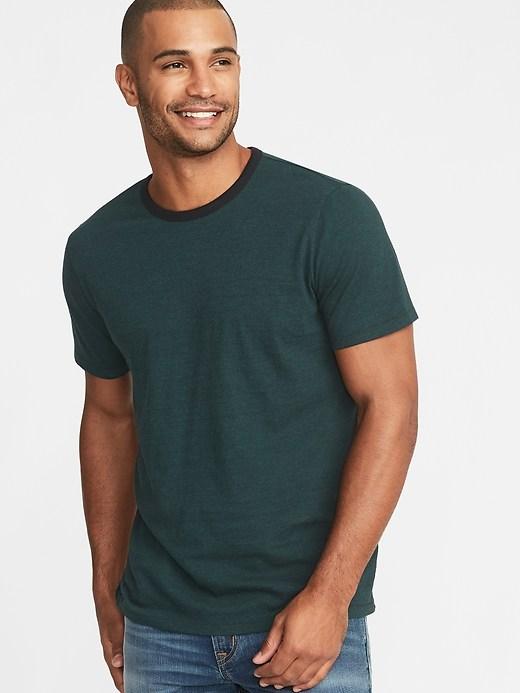 Old Navy Mens Soft-washed Slub-knit Ringer Tee For Men Botanical Green Size Xxxl