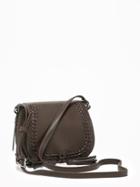 Old Navy Faux Leather Whipstitched Saddle Bag For Women - Chocolate