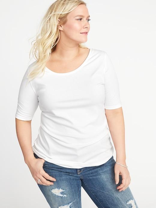 Old Navy Womens Fitted Ballet-neck Plus-size Tee Calla Lilies Size 2x