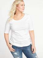 Old Navy Womens Fitted Ballet-neck Plus-size Tee Calla Lilies Size 2x