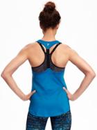 Old Navy Go Dry Performance Racerback Elastic Tank For Women - Peacock Jewel