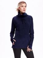 Old Navy Go Warm Max Cocoon Neck Fleece Pullover For Women - Lost At Sea Navy