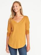 Old Navy Everywear Curved Hem V Neck Tee For Women - Golden Opportunity