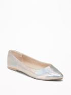 Old Navy Womens Metallic Pointy Ballet Flats Silver Size 10