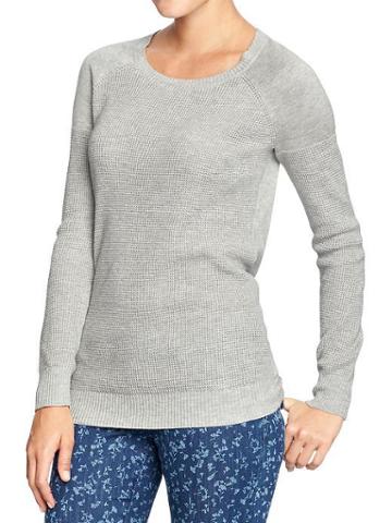 Old Navy Old Navy Womens Waffle Knit Sweaters - Light Heather Gray
