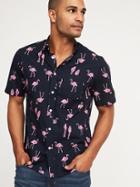 Old Navy Mens Regular-fit Built-in Flex Getaway Shirt For Men Perennial Pink Size M