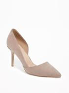 Old Navy Sueded Dorsay Pumps For Women - Dark Taupe